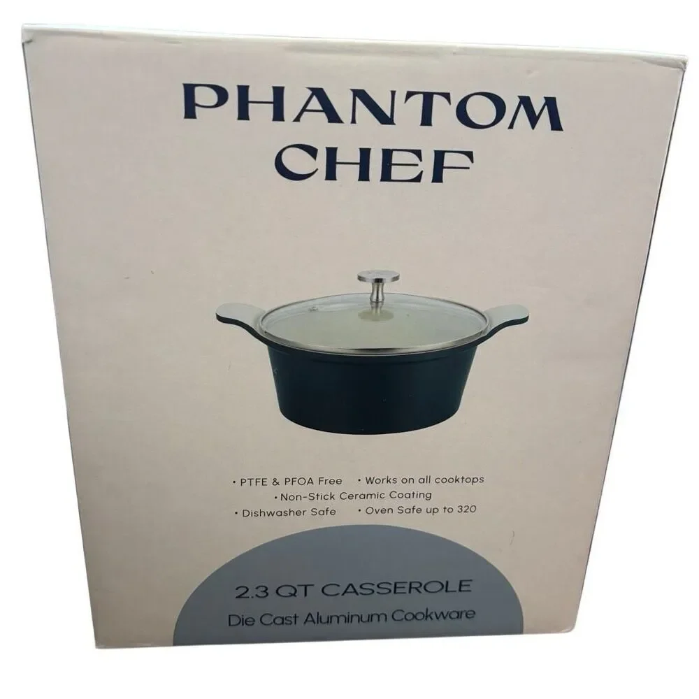 Phantom Chef 2.3 Qt Casserole Die Cast Aluminum Cookware *New*